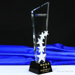 Troféu De Cristal Estrela De Cinco Pontas Personalizado Personalizado Lâmina Decoração De Casa, Lembrança De Prêmio Criativo - Image 2