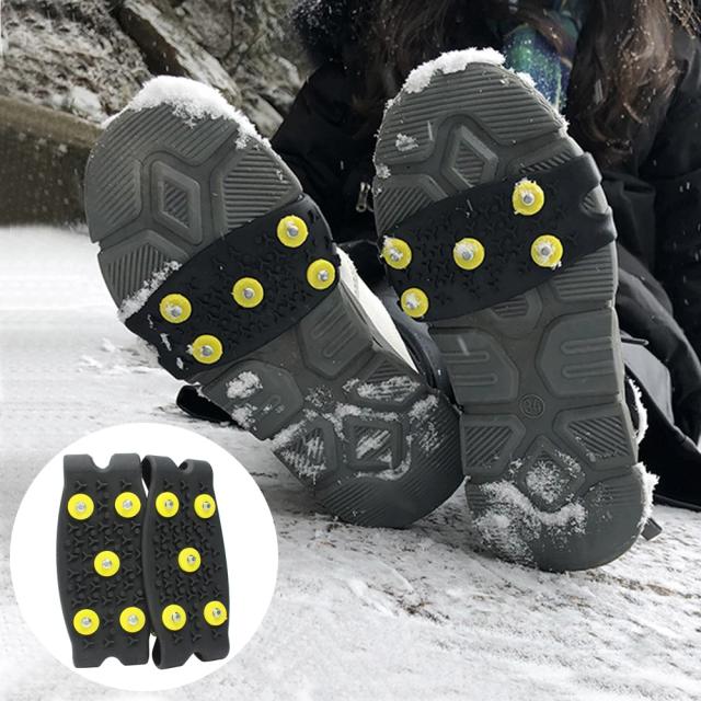 Pontos de Grip Antiderrapantes para Sapatos de Inverno, Spikes para Neve e Gelo, Crampons para Escalada ao Ar Livre