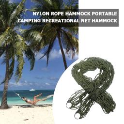 Rede de rede portátil de nylon para acampamento, rede para dormir no jardim, áreas externas, viagens, acampamento - Image 5
