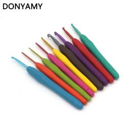 9 pçs/lote kit modelo de crochê gancho de metal misto tpr alumínio tricô agulhas para tear ferramenta banda diy artesanato - Image 4