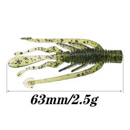 Wdairen larva iscas de pesca, iscas macias de silicone artificial para atrair peixes, iscas de minhoca flutuante para atrair peixes, 10 peças, 63mm 2.5g - Image 2