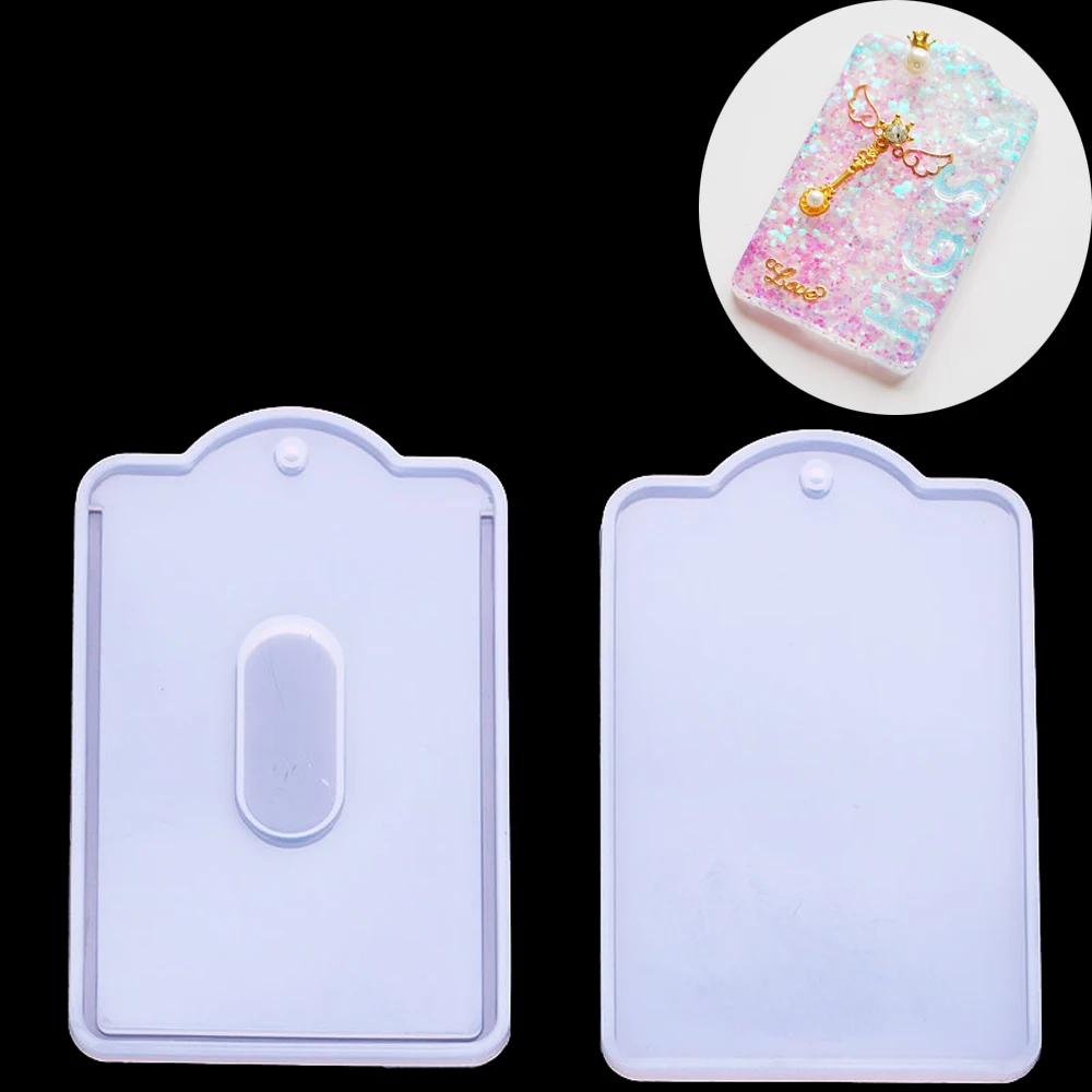 Suporte de bolso para cartão de ônibus, conjunto de bolso com pingente, molde de silicone, fabricação de jóias, resina epóxi uv, artesanato, faça você mesmo, ferramenta de arte - Image 1