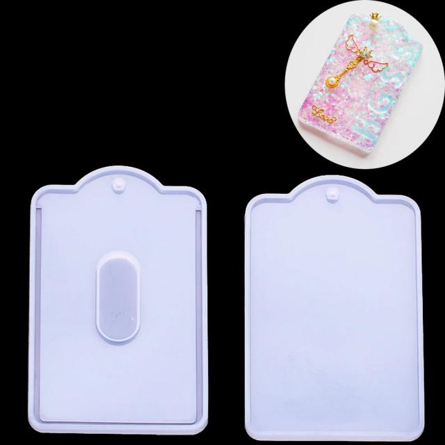Conjunto de Suporte de Bolso para Cartão de Ônibus com Pingente de Silicone - Ideal para Fabricação de Joias em Resina Epóxi UV e Projetos de Artesanato DIY