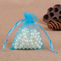 7*9 10*15 17*23cm cor sólida fio organza sacos de presente saco de organza malha saco de embalagem de doces de casamento armazenamento malotes de tecido de tule - Image 2