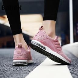 Tênis de corrida unissex com renda para homens e mulheres, respirável, leve, confortável, esporte, caminhada, formadores, feminino, tamanho grande, 45 - Image 5