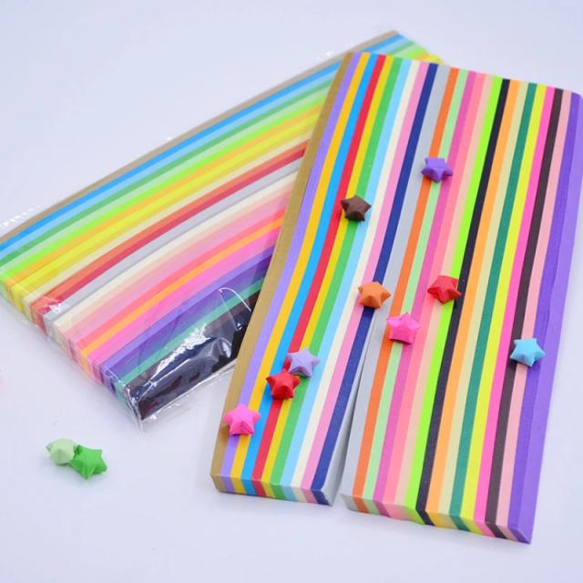 Tiras de Papel Coloridas para Artesanato Infantil - 1030 Peças para Criar Estrelas Origami da Sorte em 27 Cores
