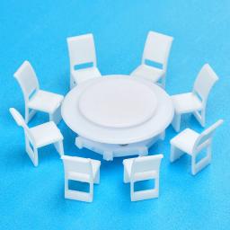 Modelo de Escala Miniatura, Cena Interior, Móveis Dollhouse, Mesa e Cadeira, Brinquedo de Construção, 1/25, 1/50, 1/75, 1/100 - Image 3