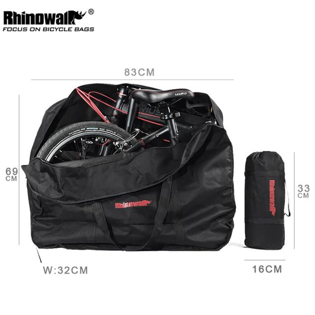 Bolsa Dobrável Rinowalk para Transporte de Bicicleta - Grande e Portátil, Ideal para Bicicletas de 14", 16" e 20", Impermeável e Prática