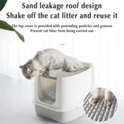 Gato caixa de areia totalmente fechado anti-respingo gato toalete desodorante pet suprimentos de limpeza - Image 6