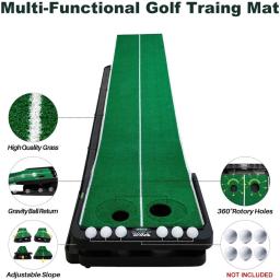 PGM atualizado buraco e inclinação ajustável tapete de golfe ampliar 9,84 pés dois 360 °   Auxiliares de treinamento interno e externo com furos giratórios - Image 1