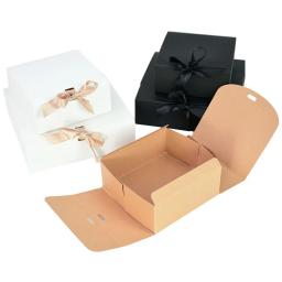 Caixa De Embalagem De Cartão Preto, Caixa De Presente De Casamento DIY para Convidados, Pequenas Empresas, Festa De Eventos, Doces De Natal, 31 cm, 27 cm, 16cm, 1Pc - Image 4