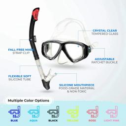 Conjunto de snorkel com montagem Gopro para homens e mulheres, máscaras de mergulho, óculos anti-nevoeiro, lente espelho, equipamento de natação - Image 4