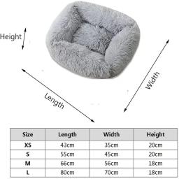 Cama luxuosa quadrada longa de pelúcia, canil lavável, tapete para cães pequenos, médios e grandes, suprimentos para animais, calmante - Image 5