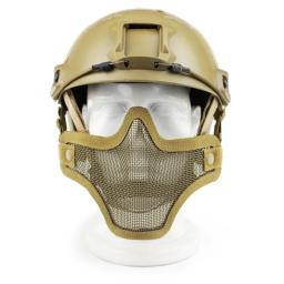 Nova caça tiro militar meia face máscaras malha de metal respirável adaptar ao capacete rápido - Image 3