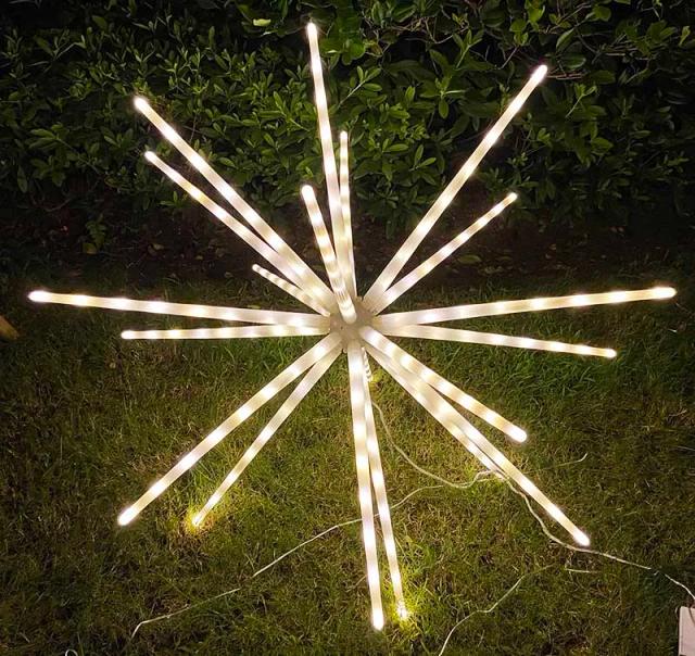 Luzes LED Multicoloridas para Jardim: Decoração Festiva e Caminhos Iluminados com Fogo de Artifício ao Ar Livre