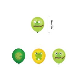 Bonito sapo folha balões crianças feliz aniversário decoração da festa primavera desenhos animados verde animal banner cupcake toppers ballon combo brinquedo presente - Image 6