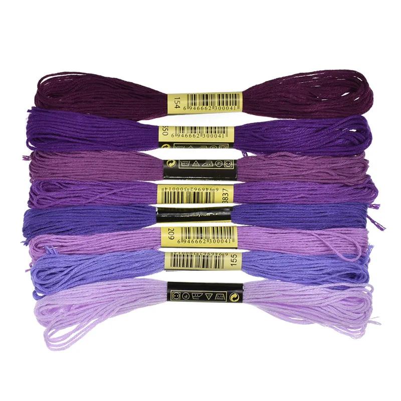 Novelo de linhas para costura, 8 unidades, cores semelhantes, fio de algodão, para bordado, artesanato, acessórios de costura - Image 1