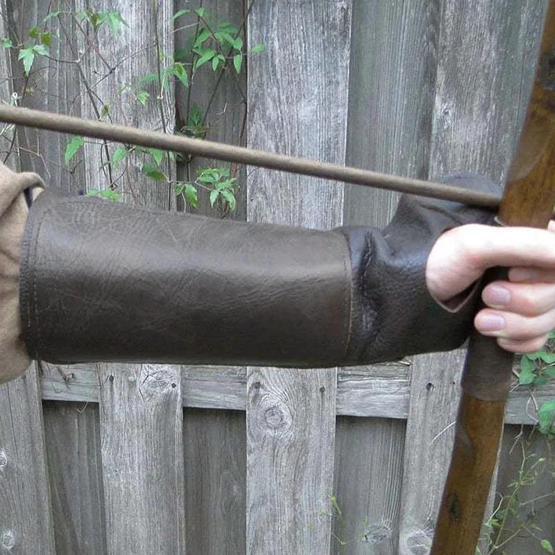 Renascimento medieval Archer Couro, Hunter Archery Bracer, Gauntlet, Steampunk Armadura Braço, Traje Viking, Tiro Acessório Caça - Image 1