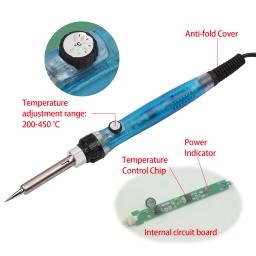 Queima de madeira kit de ferramentas 38 pces profissional pirografia caneta ligar/desligar botão ferro de solda definir temperatura ajustável de 200-450 ℃ - Image 5