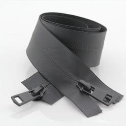 Nylon impermeável Duplo Sliders Zíperes, Zíperes invisíveis para casacos de costura, Esportes Artesanato DIY, Preto 5 # - Image 1