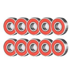 Rolamento de roda de skate 2x608 2rs, rolamento de roda de skate com vedação vermelha antiferrugem 8x22x7mm e 10 peças - Image 2