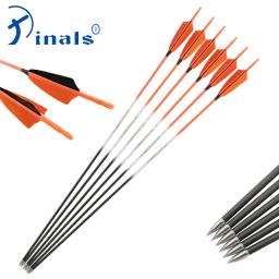 Flechas de carbono para arco longa caça, 4 cores flecha de carbono para tiro com arco recurvo arco longbow caça 12pçs 500-1000 30 polegadas eixos turco - Image 5