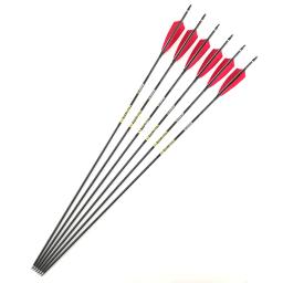 Arco recurvo de flecha de carbono para caça, flecha de carbono para arco longbow, 500, 600, 700, 800, 30 polegadas, 6/12 peças - Image 4