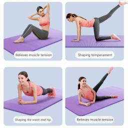 Tapete de yoga de 10mm reforçado, antiderrapante, para iniciantes, ioga, academia, exercícios, pilates, dança, 185*61cm, com alça - Image 5