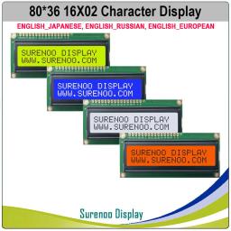 1602 162 16X2 16*2 Inglês Japonês Russo Cirílico Europeu Hebraico Caráter Módulo LCD Painel de Tela de Exibição LCM Azul Branco - Image 1