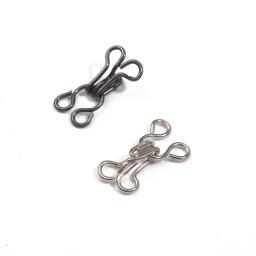 Prata e preto costura ganchos e fecho dos olhos, fecho para sutiã, casaco de pele, jaqueta, vestuário, acessórios de costura, 24pcs - Image 2