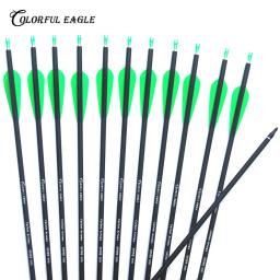 Setas de carbono para arco recurvo/composto, 28 "/30"/31 ", flechas de carbono com espinha de plástico e placas substituíveis, 500 para arco recurvo/composto - Image 1