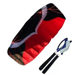 Parafóleo/manobra kite 2m, esportes ao ar livre divertido nylon vermelho/azul cor dupla linha bom voo - Image 5