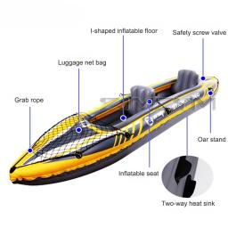 Venda quente inflável caiaque canoa barco pvc bote jangada pvc caiaque dwf andar deck para esporte profissional touring 350*78*52cm - Image 2