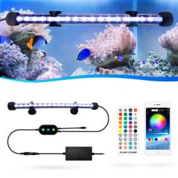 Lâmpada led para aquário, equipamento para o crescimento de peixes, com controle remoto, lâmpada rgb, para aquário, 20 a 60cm - Image 6