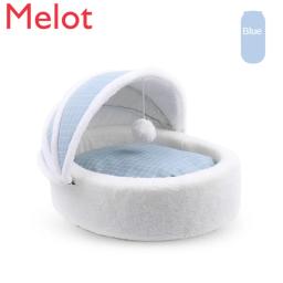 Gato ninho de inverno quente fechado casa de gato quatro estações universal removível lavável princesa cama berço cadeira suprimentos gato cama animais estimação - Image 2