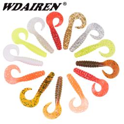 Isca De Pesca De Silicone Macio, Isca De Pesca, Giratória Jigging Wobblers, Camarão Baixo, Cheiro De Peixe, Iscas De Borracha Artificial, Verme, 4,8 cm, 1,2g, 10Pcs - Image 1
