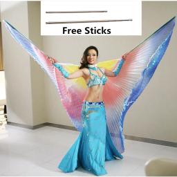 Multicolor Dança do Ventre Isis Asas e Bastões para Adultos e Crianças, Asas Borboleta, Dança do Ventre Acessórios - Image 2