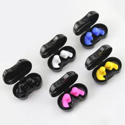Protetor de ouvido de silicone para natação, plugue de ouvido à prova d'água para crianças e adultos, 1 par - Image 1