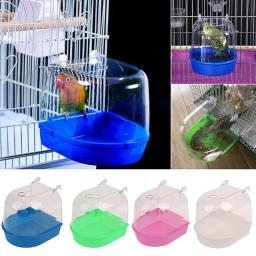 Caixa de banho de água plástica para papagaios Gaiola de pássaro pendurada Banheira para pássaro de estimação Banheira para periquito 1pc - Image 6