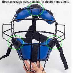 Equipamento de proteção de cabeça de beisebol infantil e adulto, proteção contra softball, armação de aço, equipamento de treinamento esportivo preto e azul - Image 4