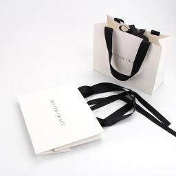Sacos de presente com o seu logotipo, luxo Fita Handle, Boutique Compras Embalagem, Personalizado Impresso, Euro Tote Papel - Image 3