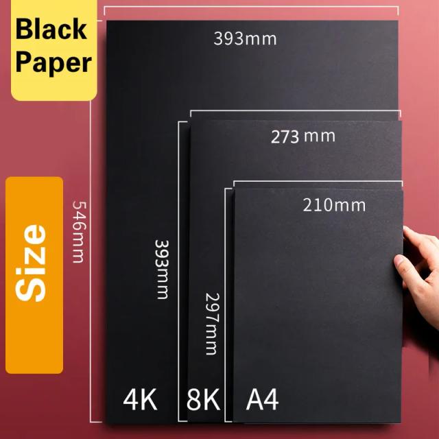 Papel para Desenho e Artesanato - Pacote com 50 Folhas em Branco, Preto e Grafite para Projetos DIY, Papel Artesanal A4 180g, 230g, 260g