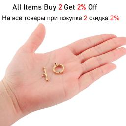 Fecho De Alternância De Aço Inoxidável Para Fazer Jóias, Fechos OT, Conector De Fivela, Prendedor De Pulseira, Cor De Ouro, Acessórios DIY, 3-6 Conjuntos - Image 2