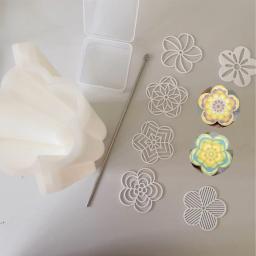 Molde de sabão acrílico de puxar, modelador de seis flores com uma haste, de diâmetro para mais de 6.5cm - Image 3