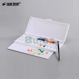 Fbyn 24 grades de plástico original da china, caixa de mistura de aquarela dobrável, suporte de pigmento, paleta de mistura de cores com suprimentos - Image 1