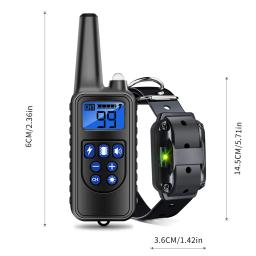 Coleira para Treino de Controlo Remoto, Vibração de Choque, Som, Anti Latidos, Elétrico, Recarregável, Ficha EU, 500m, 800m, 1000m - Image 2