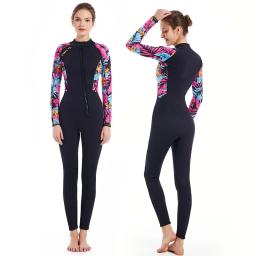 Neoprene impressão wetsuit natação kitesurf 3mm feminino surf equipamento de mergulho subaquático manter quente no inverno caça submarina terno - Image 2