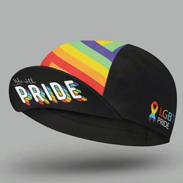 Gorra de Ciclismo Unisex com Tiras Coloridas em Apoio ao Orgulho LGBTQIA+