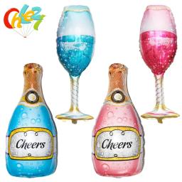 Balões de alumínio para copo champanhe, 2 pçs, balões de hélio, azul, rosa, festa de aniversário, casamento, decoração, chá de bebê - Image 1