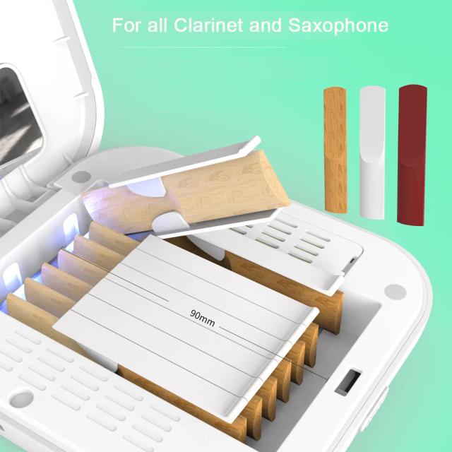 Caixa de Armazenamento para Saxofone e Clarinete com Esterilização UV e Capacidade para 8 Palhetas